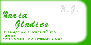 maria gladics business card